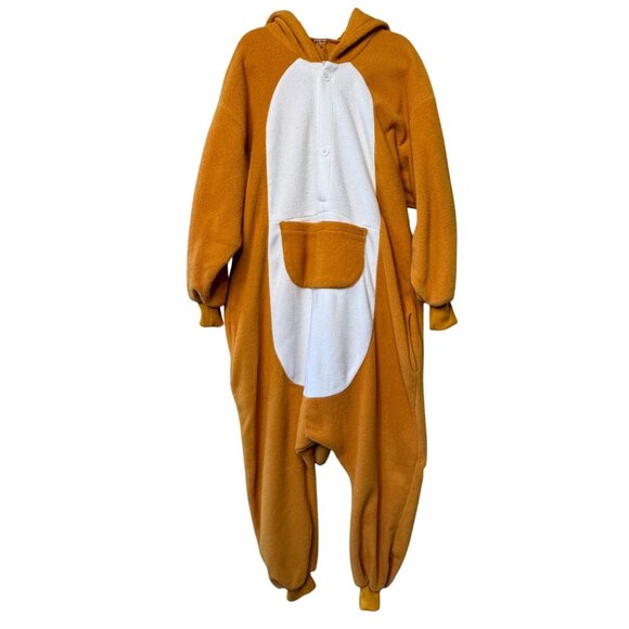 Other - KANGAROO Animal Onesie Pajamas Kids 5-6 Cozy Hooded Brown Halloween Costume